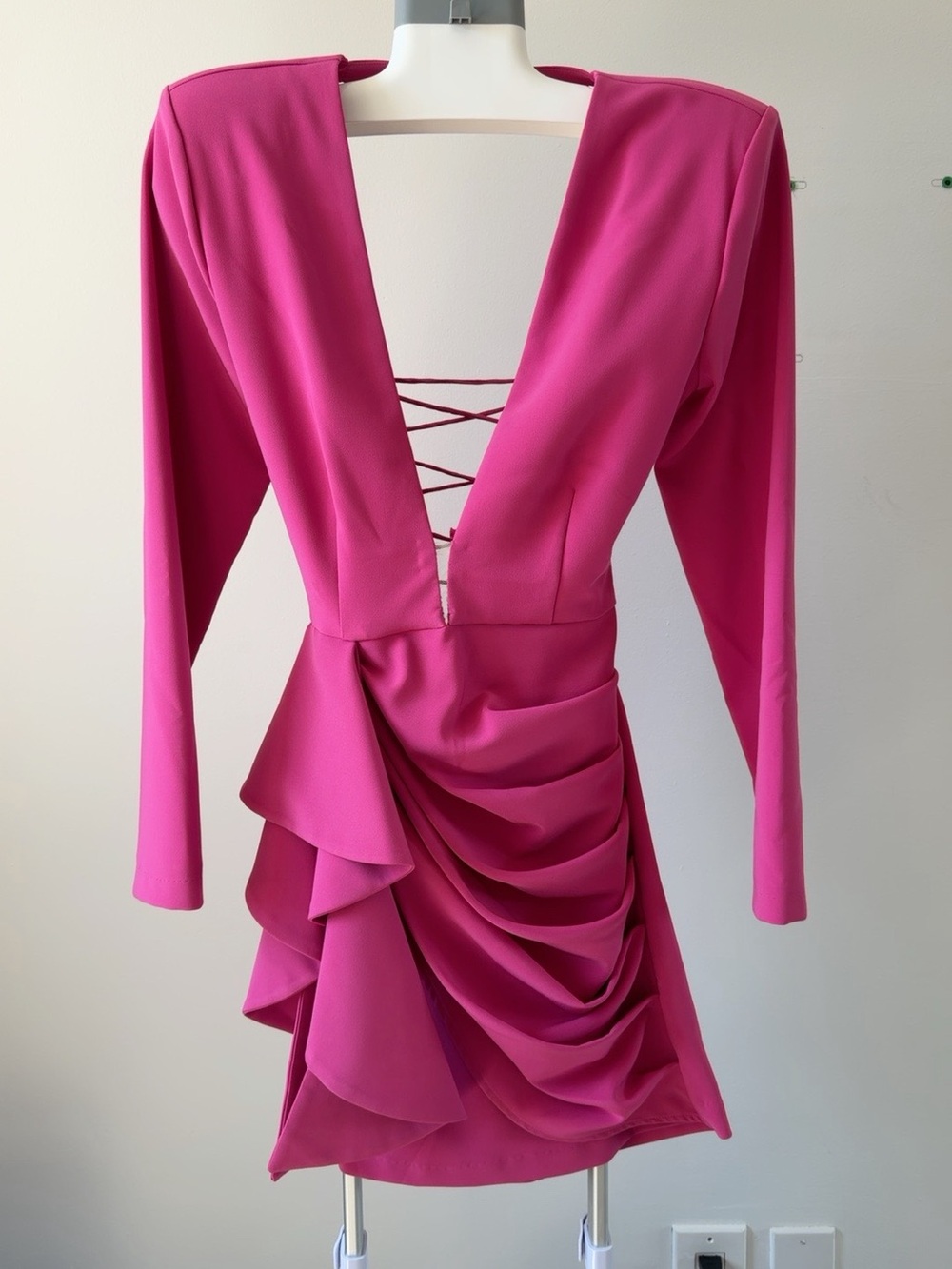 Statement-making Michael Costello x REVOLVE mini dress in vibrant hot pink/fuchs